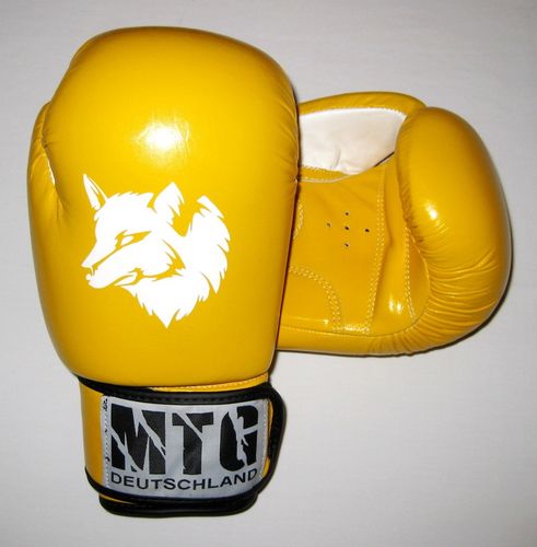 MTG Deutschland Boxhandschuhe, Echtleder, gelb